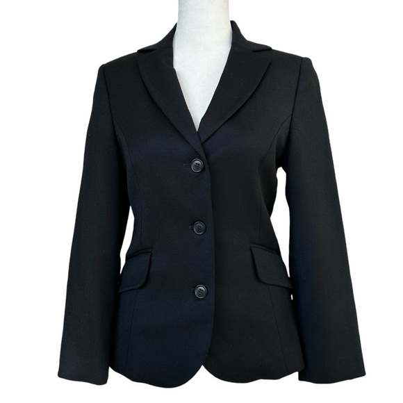 UNITED COLORS of BENETTON Classic 3 Button Wool Blazer Black Size 38 = US Size 2 - Picture 1 of 5